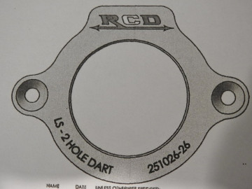 251026-26  LS CAM RETAINING PLATE STANDARD HEIGHT CAM REGULAR LS  2 HOLE DART